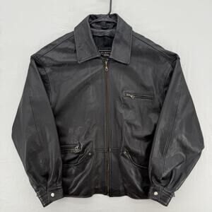 Men's XL Wilsons Black Leather Jacket Coat Removable Thinsulate Liner *READ